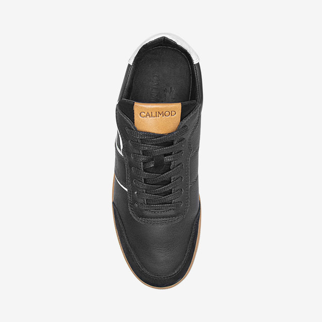 Zapatilla De Cuero Negro 1UIS001