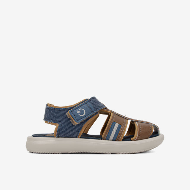 Sandalia Flats Azul/Camel 2GCI10