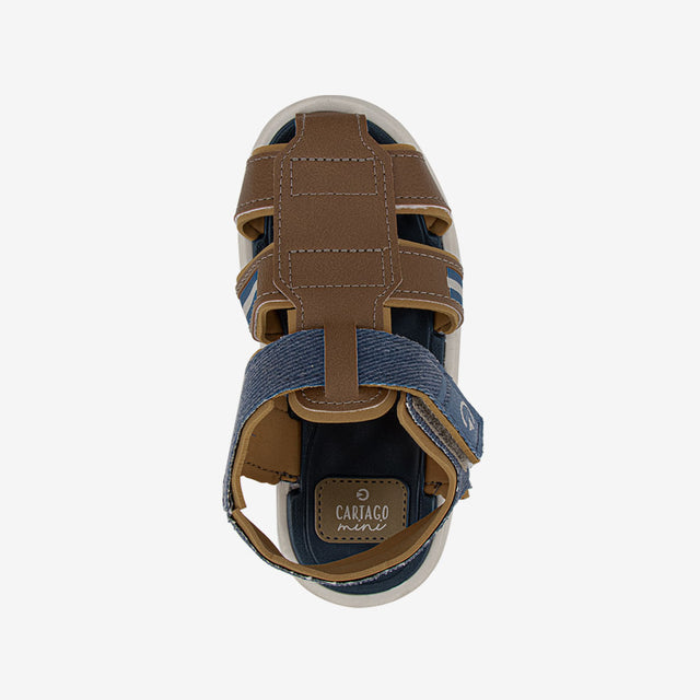 Sandalia Flats Azul/Camel 2GCI10