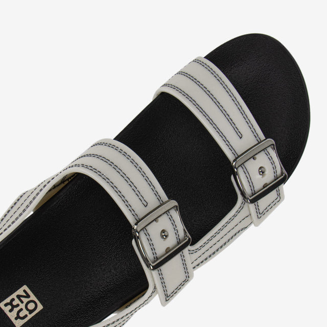 Sandalia Slider Hueso/Negro 2GZD19