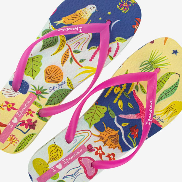 Sandalia Casual Amarillo/Fucsia 2IPJ14