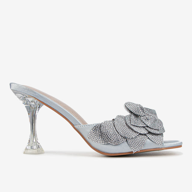Sandalia Elegante Plateado 7YS044