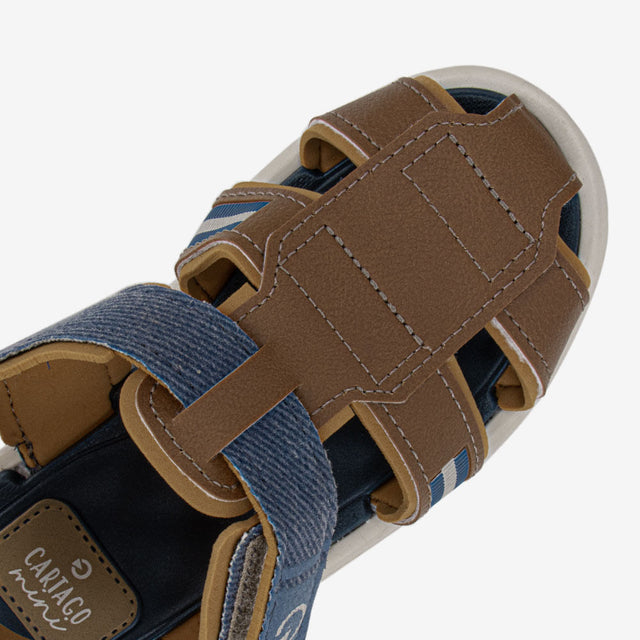 Sandalia Flats Azul/Camel 2GCI10
