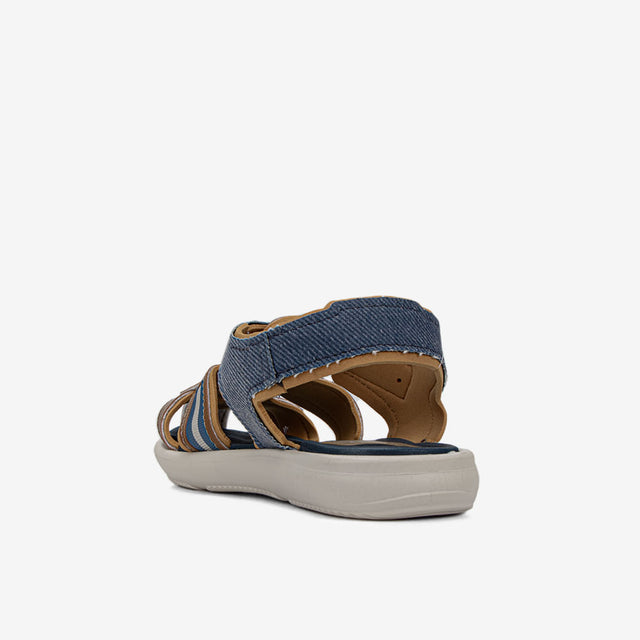 Sandalia Flats Azul/Camel 2GCI10