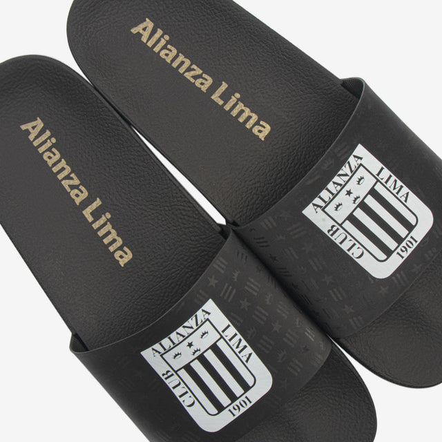 Sandalia Slide Alianza Lima Negro/Blanco 2RDL55