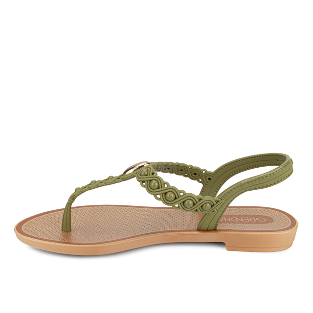 Sandalia Mujer Marron/Verde 2GDB46
