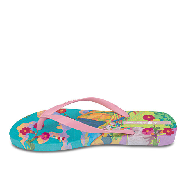 Sandalia Mujer Celeste/Rosa 2IPJ11