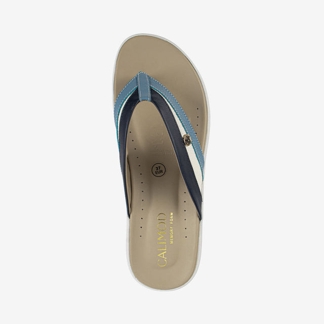 Sandalia Casual Con Plataforma Azul/Azul 3CC2001