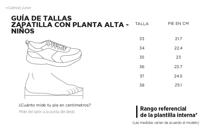 Calimod Junior zapatilla planta alta