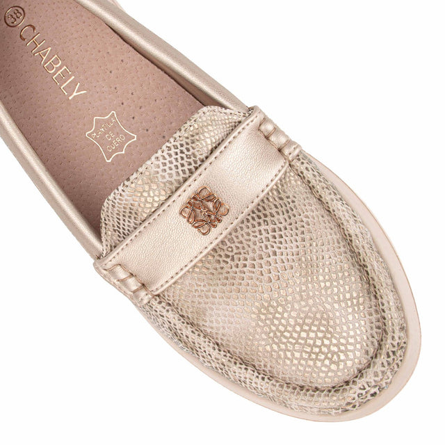 mocasin oro mujer